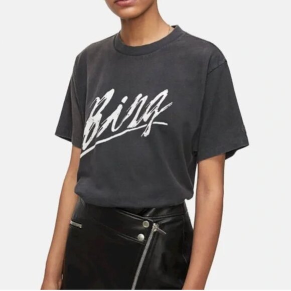 Anine Bing Tops - ANINE BING Lili Tee Vintage Black Crewneck Designer Sz Small
